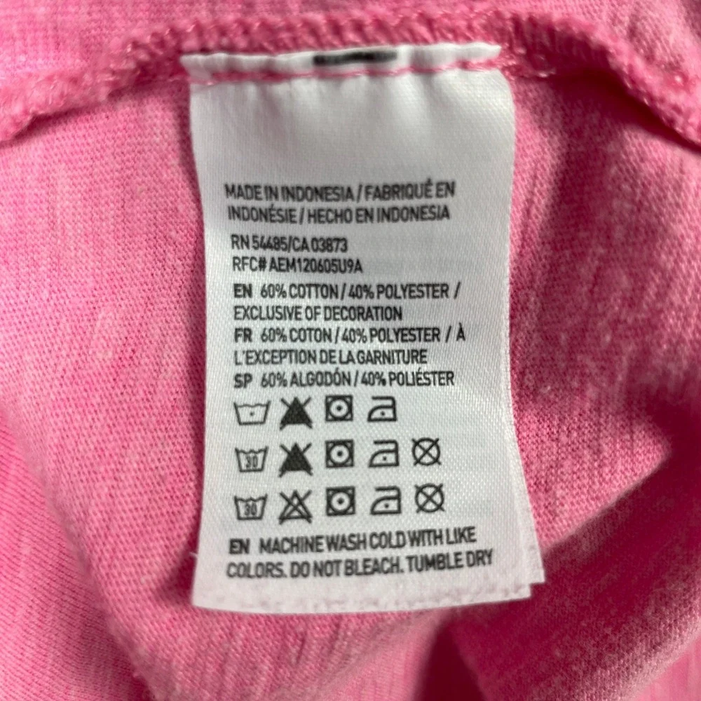 American Eagle Slim Fit Polo Shirt Mens XXL Pink Navy Tipped Slub Cotton Blend‎